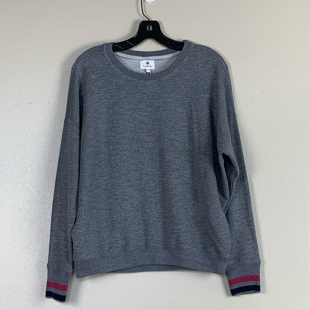 SUNDRY Red & Navy Stripe Lounge Set in Grey, BNWT